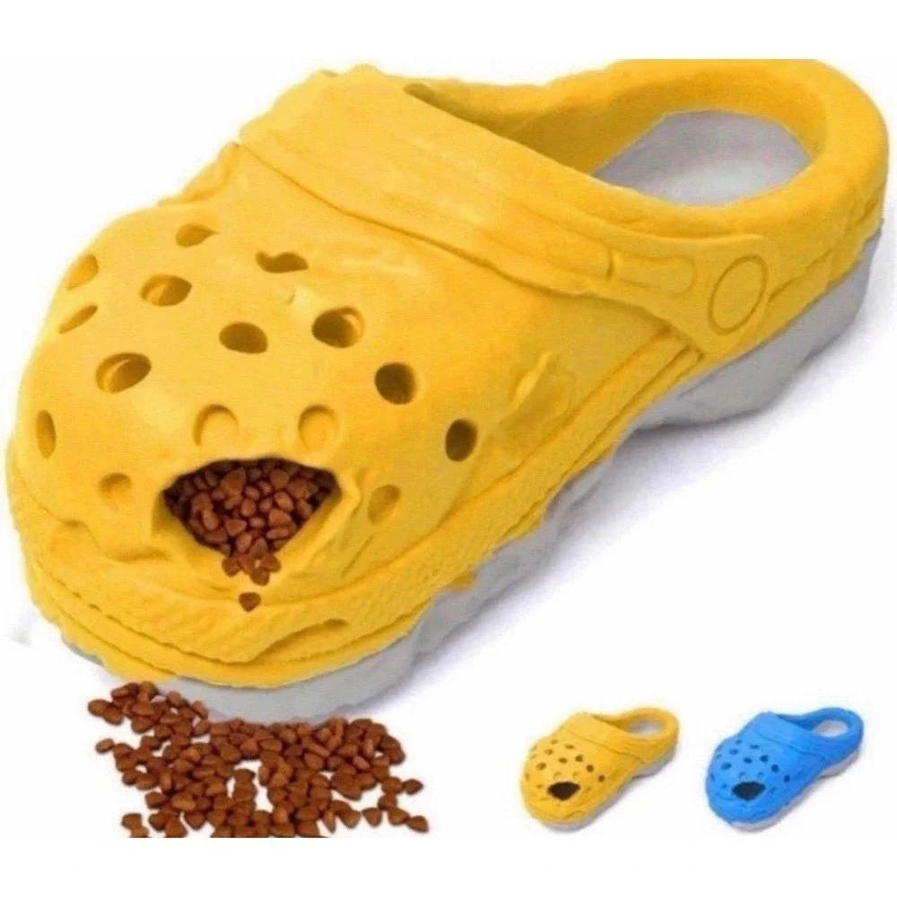 Dog Chew Toy Croc Style Red Rubber‎ Treat Dispensing Durable Medium Large